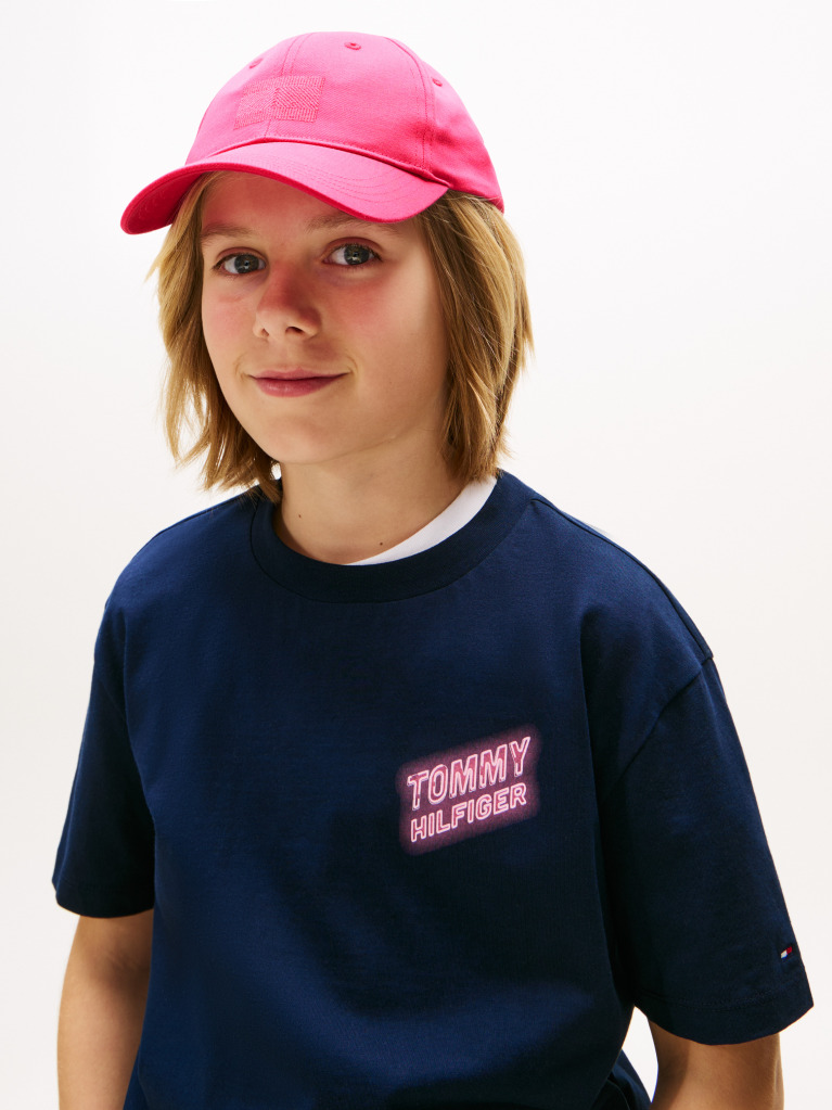 Roz Sapca Cu Broderie Tonala Flag  Copii unisex