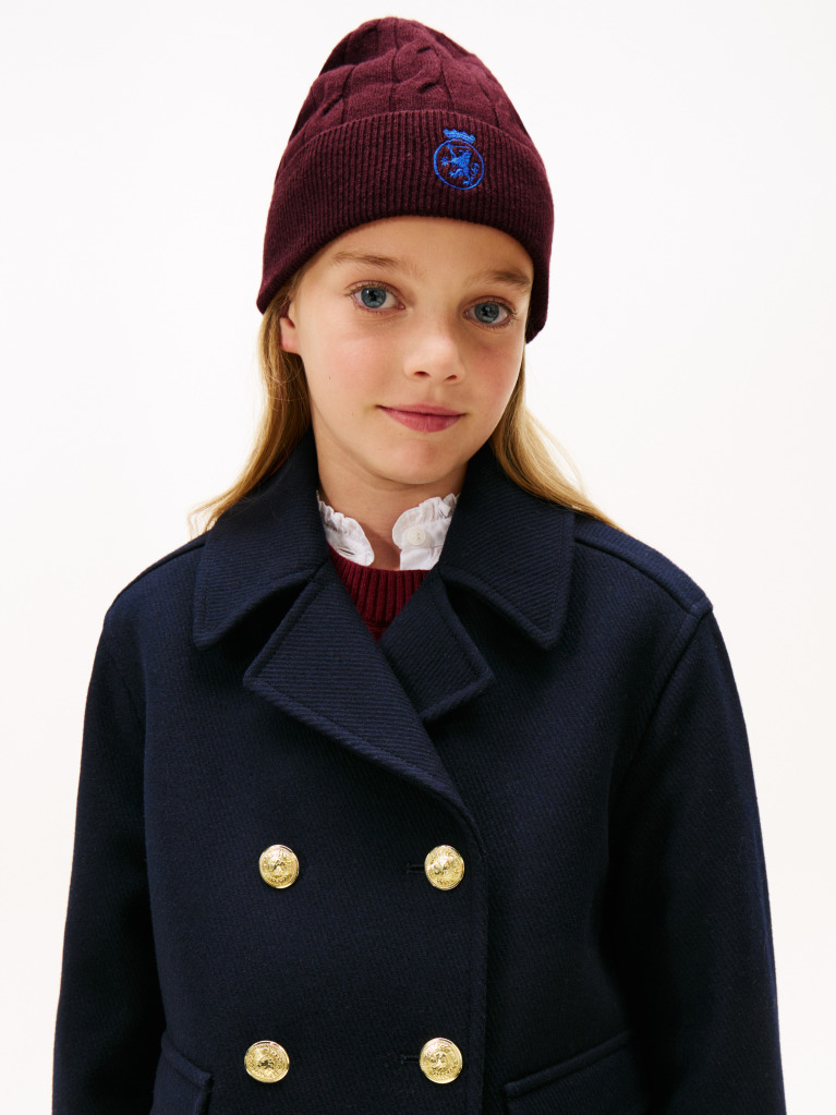 Rosu Caciula Tricotata TH Crest  Copii unisex