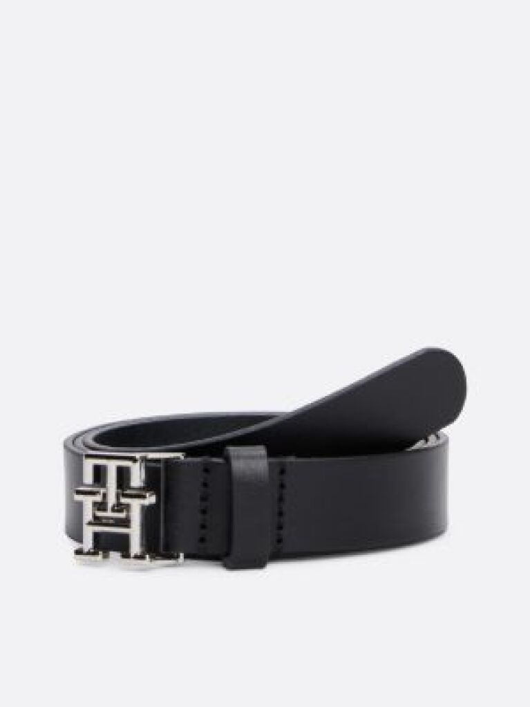 Negru Curea Din Piele Cu Placa TH Emblem  Femei