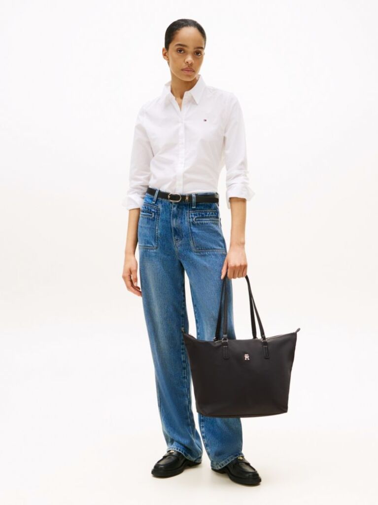 Black TH Monogram Plaque Tote  Women
