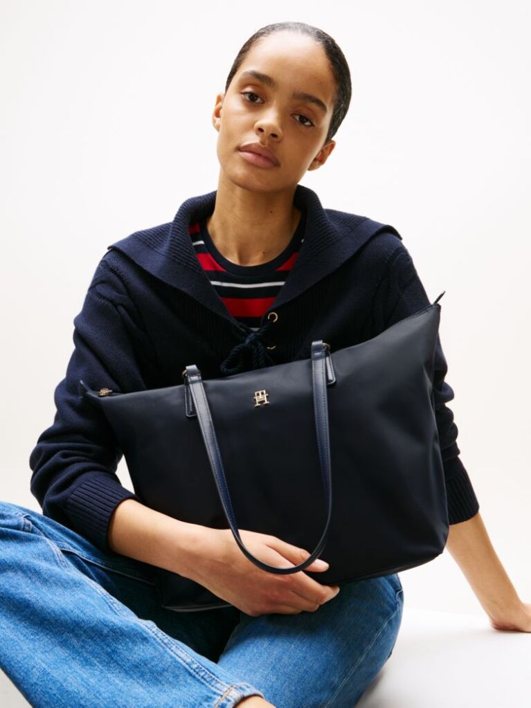 Blue TH Monogram Plaque Tote  Women