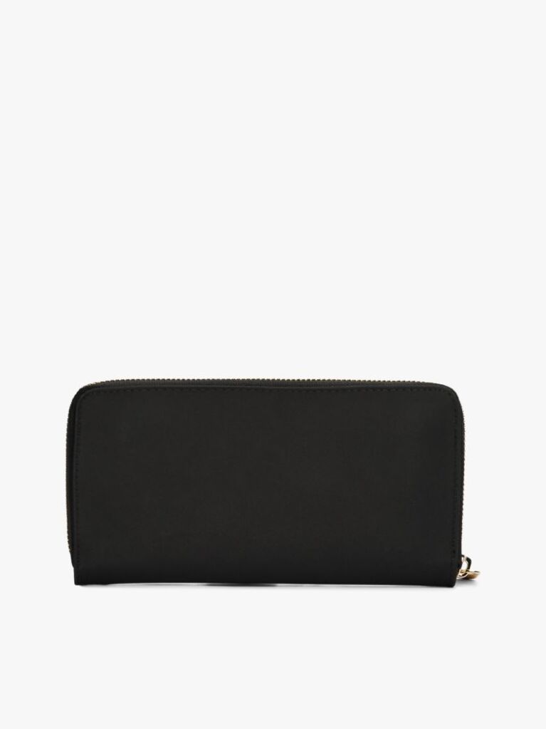 Black Large Textured Monogram Wallet  Women