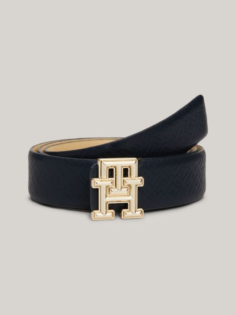 Multi Embossed Leather Reversible Belt  Women