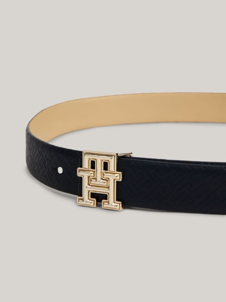 Multi Embossed Leather Reversible Belt  Women