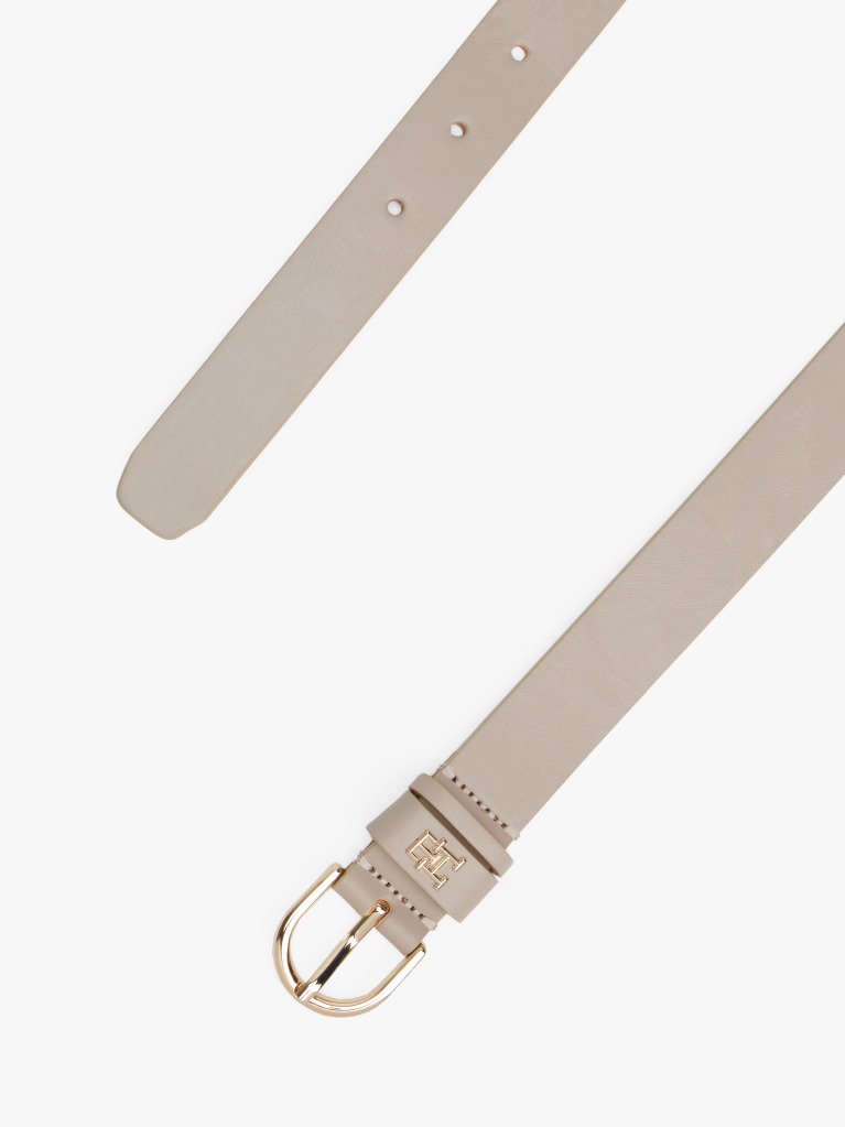 Bej Curea Din Piele Cu Monograma TH Essential  Femei
