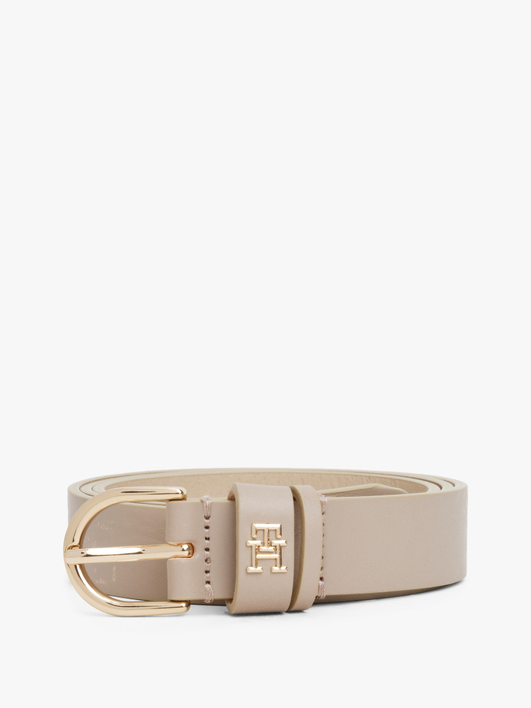 Bej Curea Din Piele Cu Monograma TH Essential  Femei