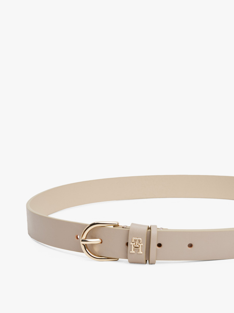 Bej Curea Din Piele Cu Monograma TH Essential  Femei