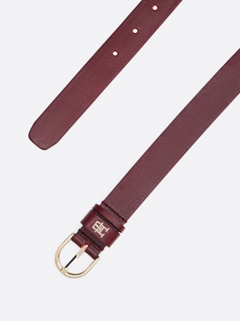 Red Essential TH Monogram Leather Belt  Women