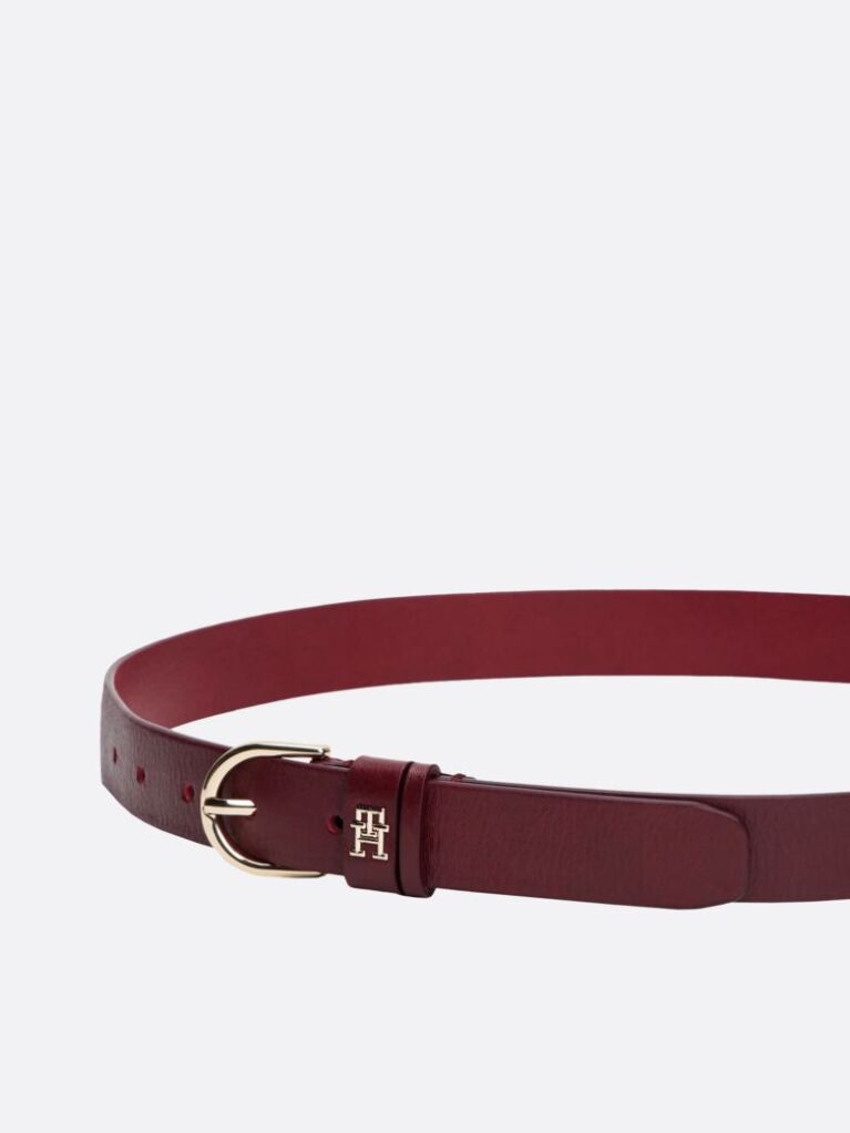 Red Essential TH Monogram Leather Belt  Women