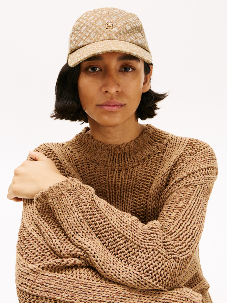 Brown TH Monogram Baseball Cap  Women
