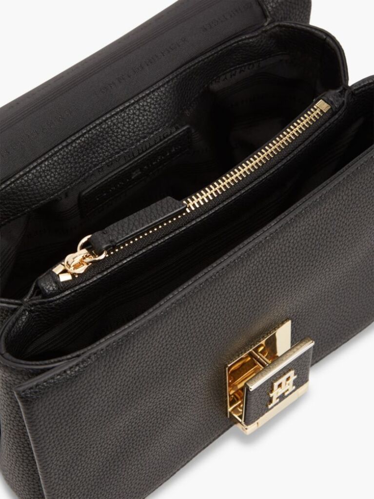 Negru Geanta Crossbody Cu Clapeta Si Monograma Th  Femei