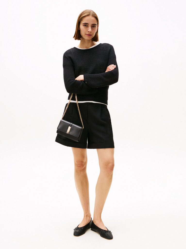 Negru Geanta Crossbody Cu Curea Din Lant Heritage  Femei