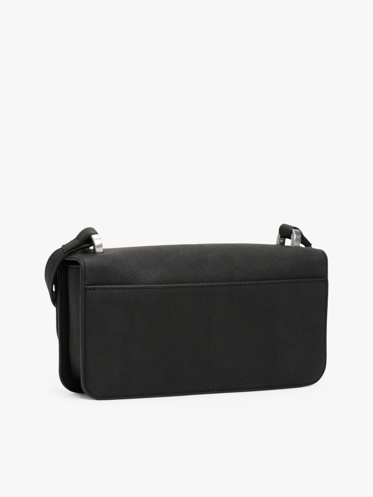 Negru Geanta Crossbody Cu Clapeta Si Placa Logo  Femei
