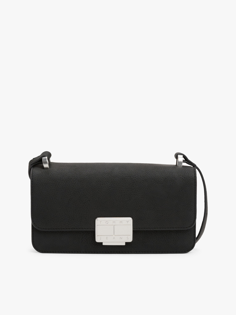 Negru Geanta Crossbody Cu Clapeta Si Placa Logo  Femei