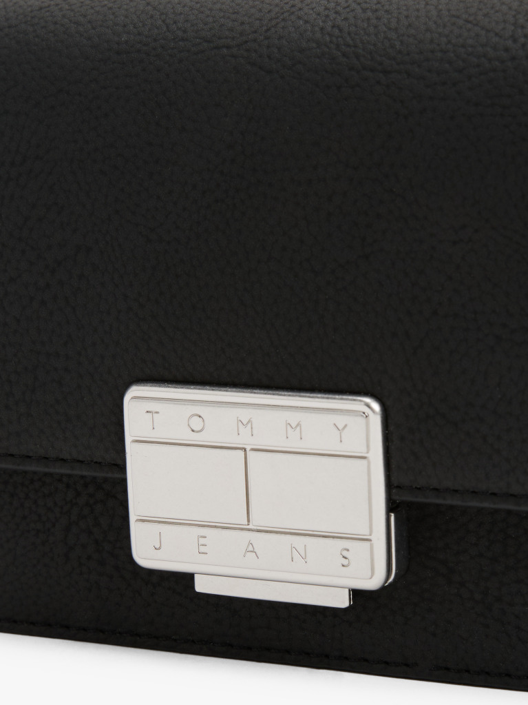 Negru Geanta Crossbody Cu Clapeta Si Placa Logo  Femei