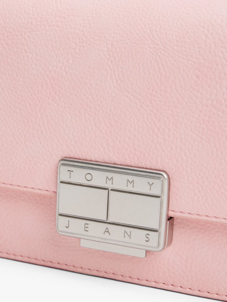 Roz Geanta Crossbody Cu Clapeta Si Placa Logo  Femei