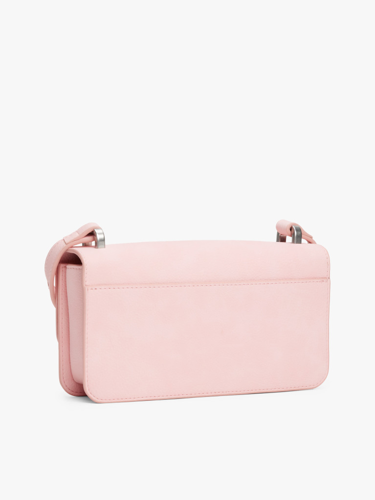 Roz Geanta Crossbody Cu Clapeta Si Placa Logo  Femei