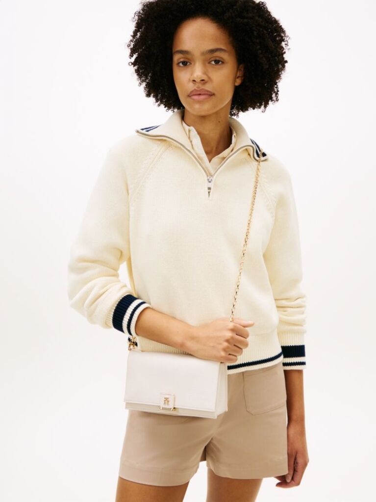 Bej Geanta Crossbody Cu Monograma Th  Femei