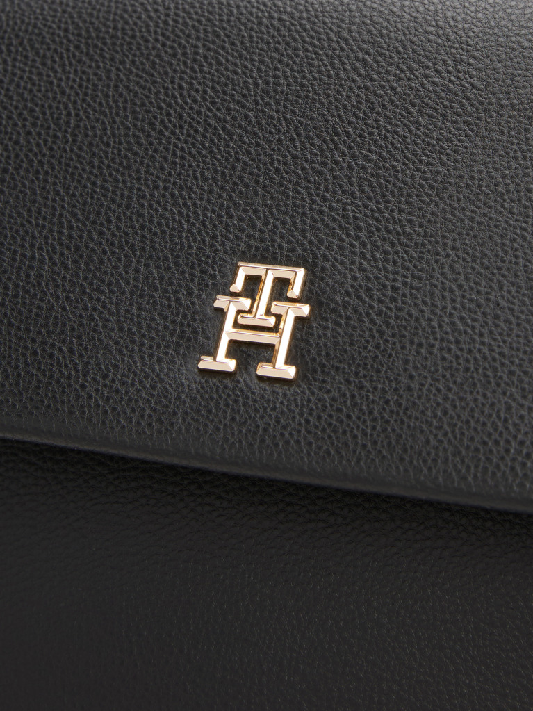 Negru Rucsac Cu Placa Monograma Th  Femei