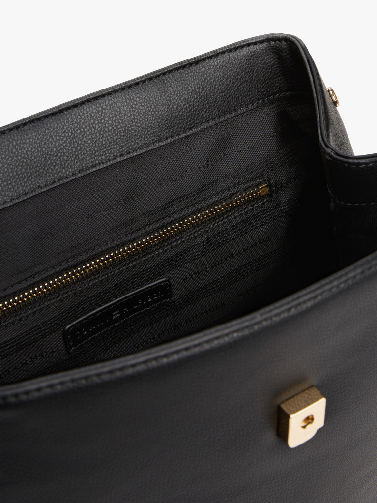 Negru Rucsac Cu Placa Monograma Th  Femei
