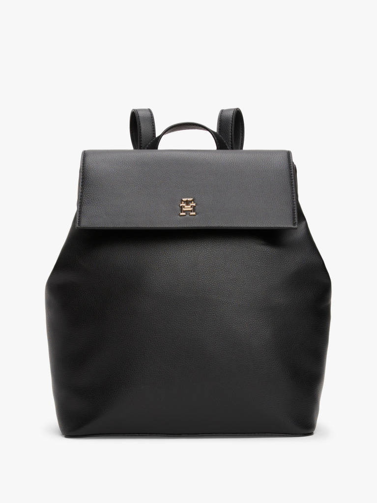 Negru Rucsac Cu Placa Monograma Th  Femei