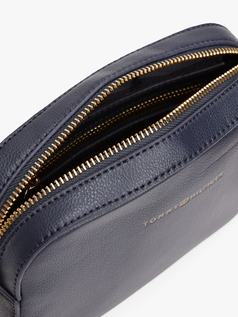 Blue Geanta Crossbody Cu Bretea Si Logo  Femei