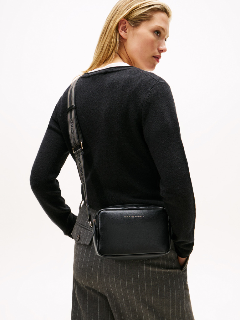 Black Webbing Crossbody Camera Bag  Women