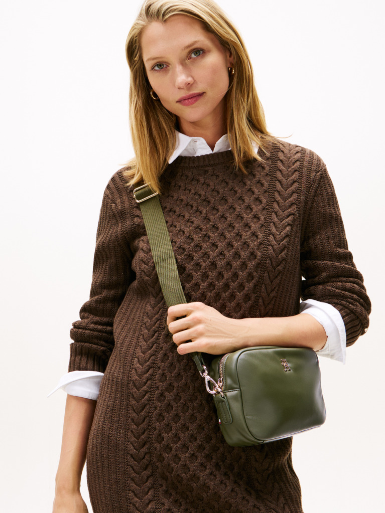 Verde Geanta TH Monogram Crossbody  Femei