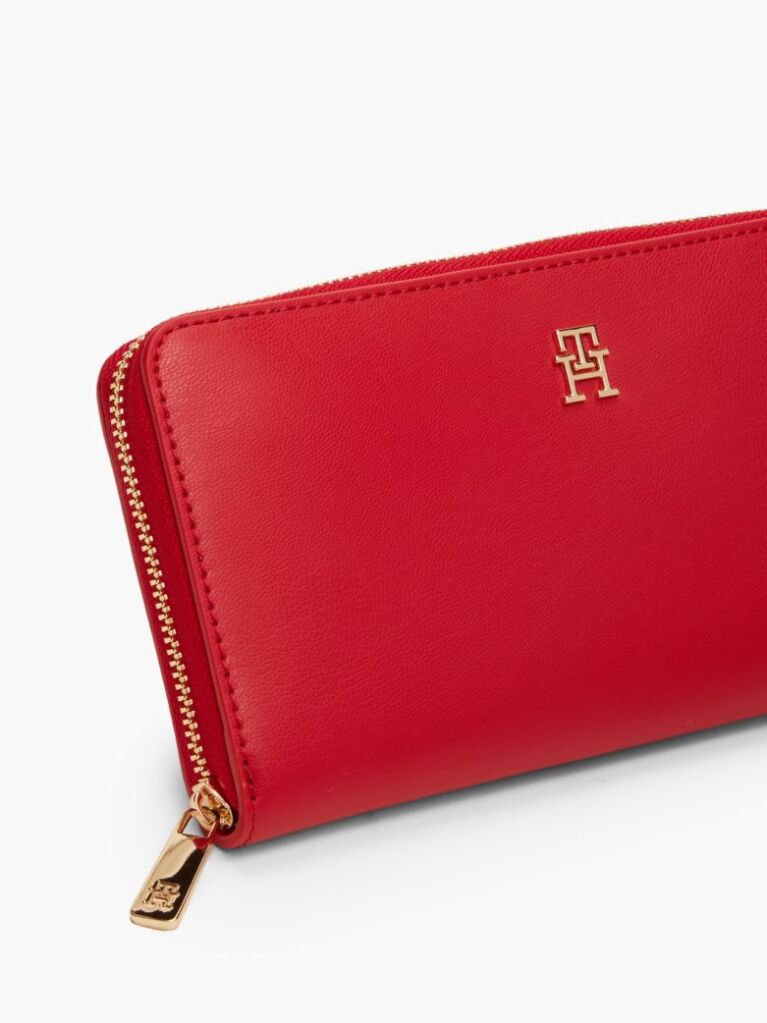 Red TH Monogram Zip-Around Wallet  Women