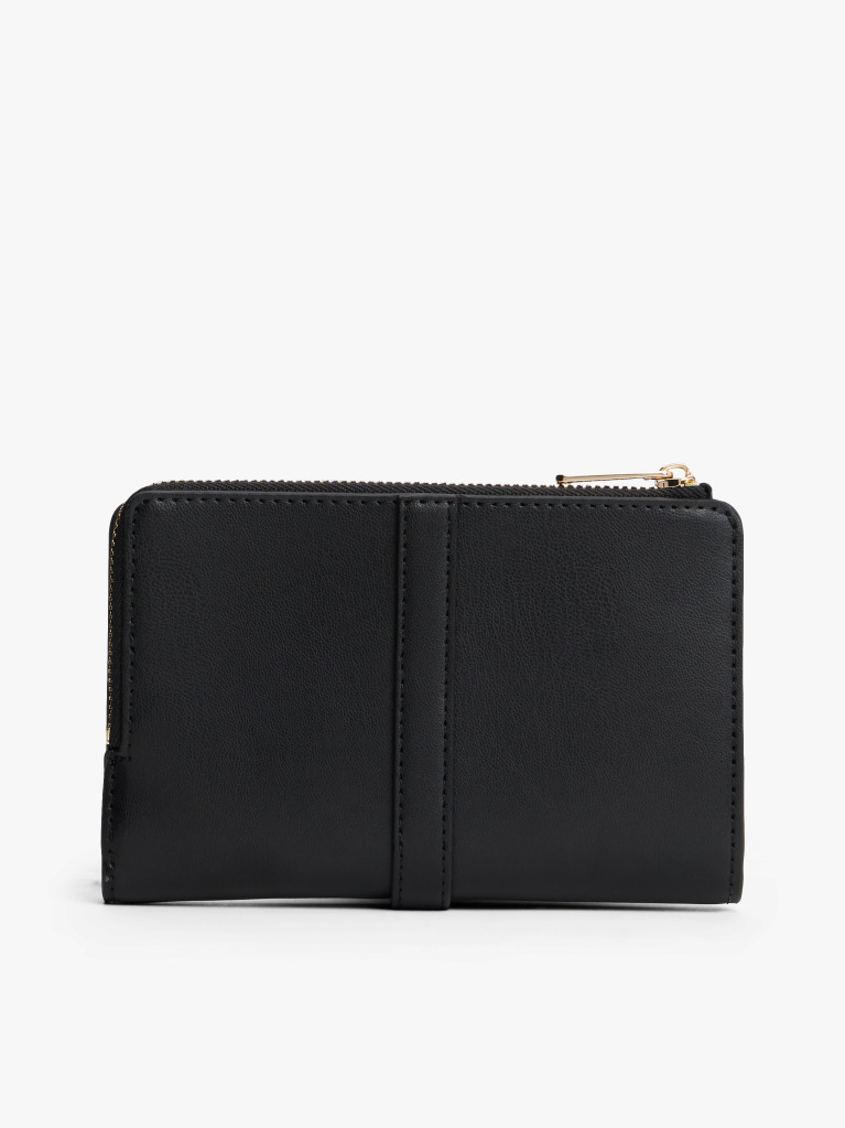 Negru Portofel Bifold Cu Monograma TH  Femei