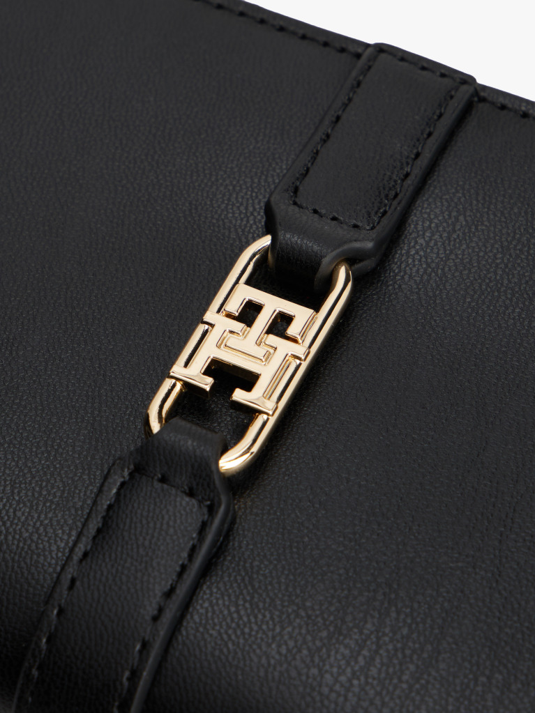 Negru Portofel Bifold Cu Monograma TH  Femei
