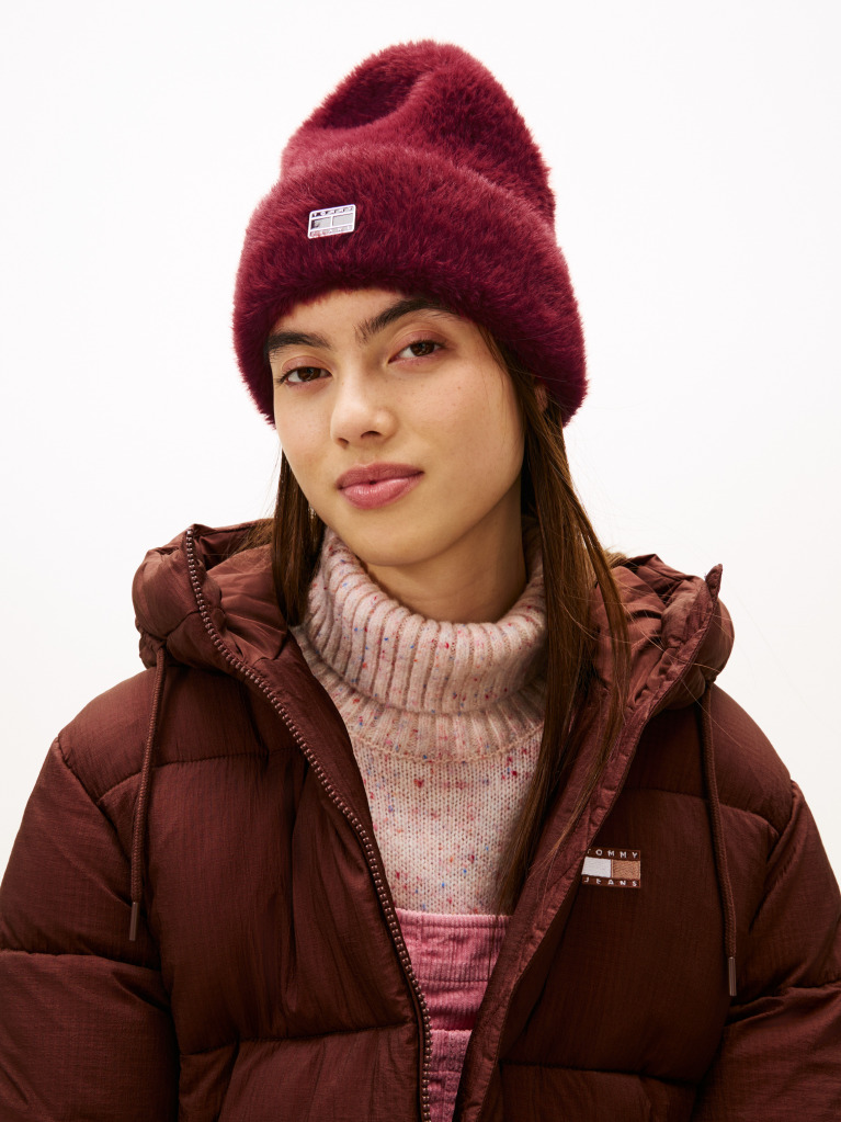 Red Heritage Fluffy Beanie  Women