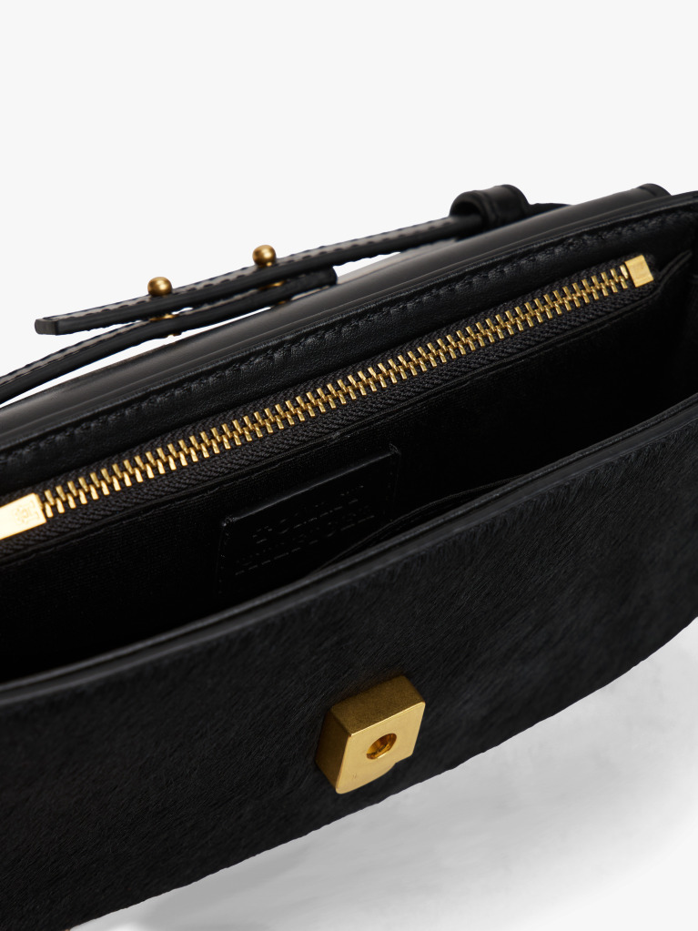 Black Leather Crossbody Bag  Women