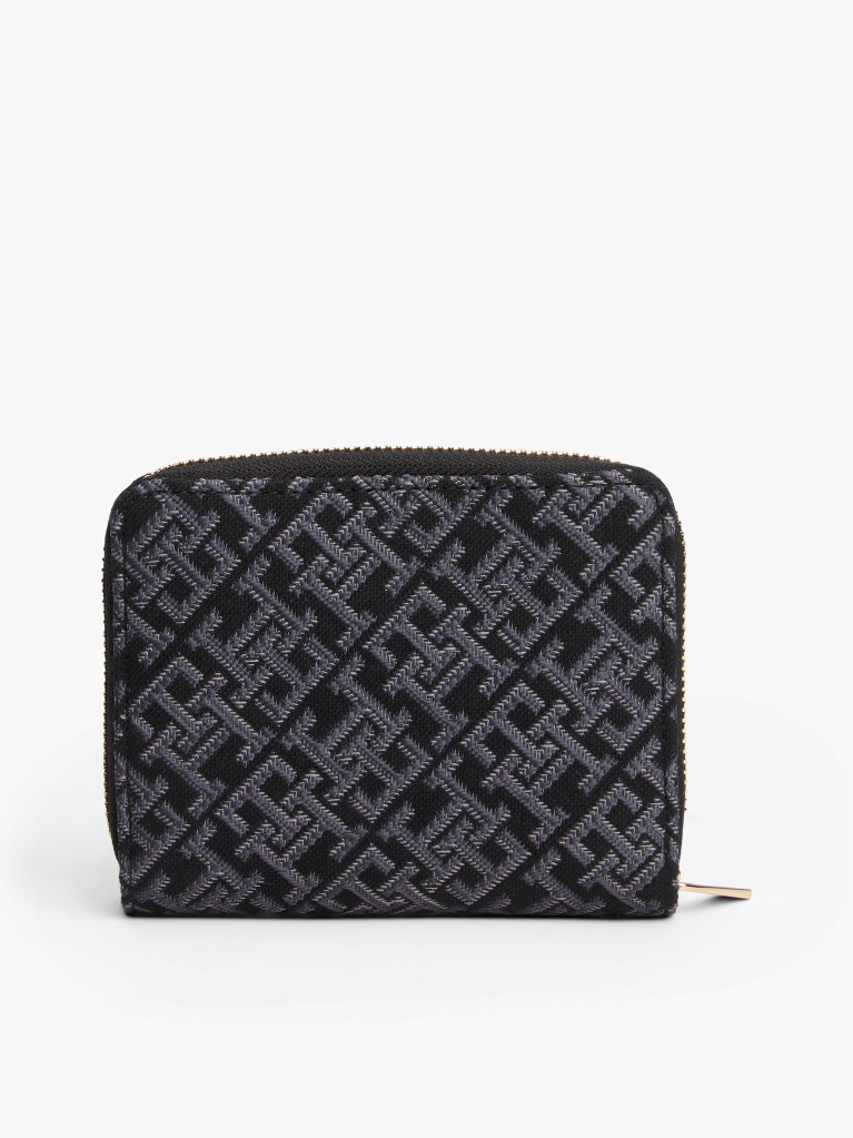Negru Portofel Hilfiger Icon Cu Fermoar Jacquard Si Logo  Femei