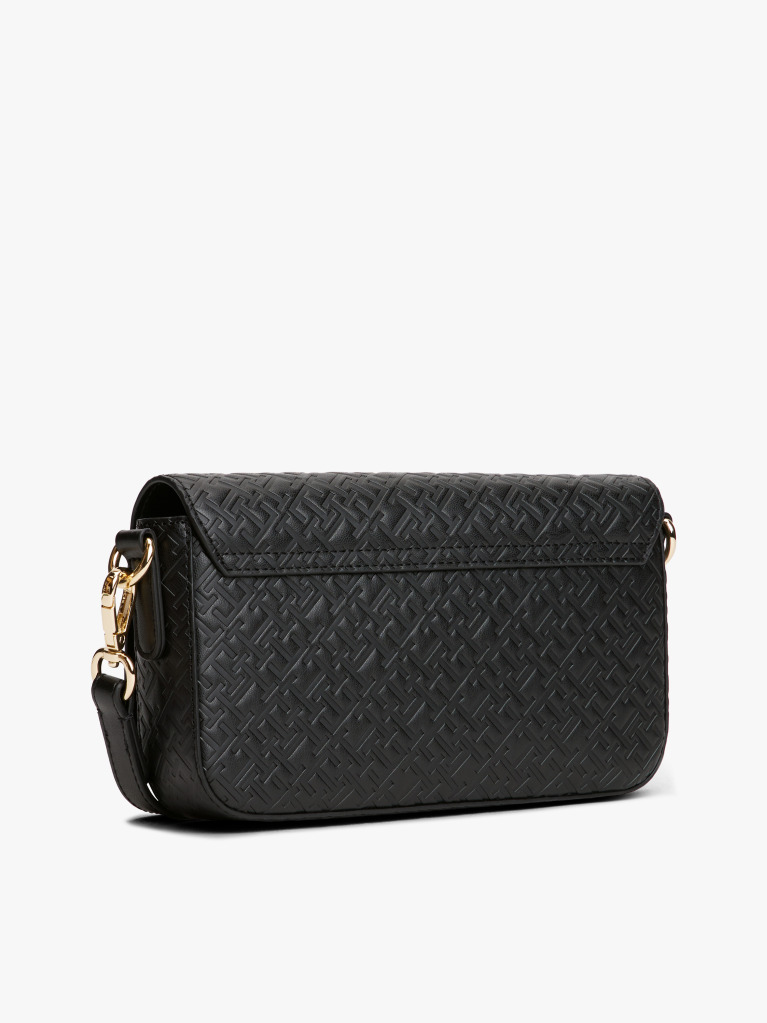 Black Hilfiger Icon Embossed Logo Crossbody Bag  Women