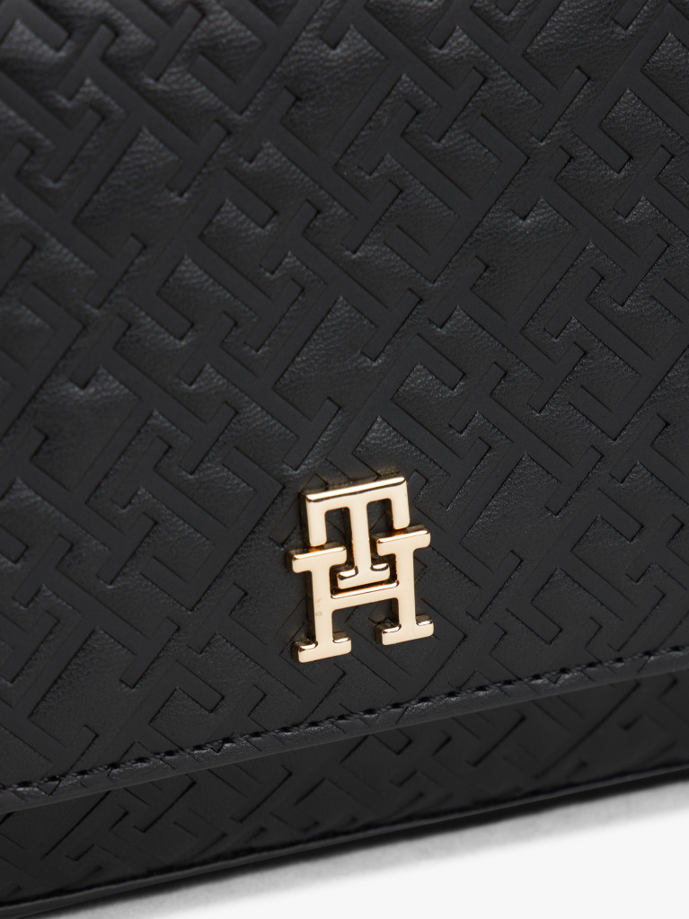 Black Hilfiger Icon Embossed Logo Crossbody Bag  Women