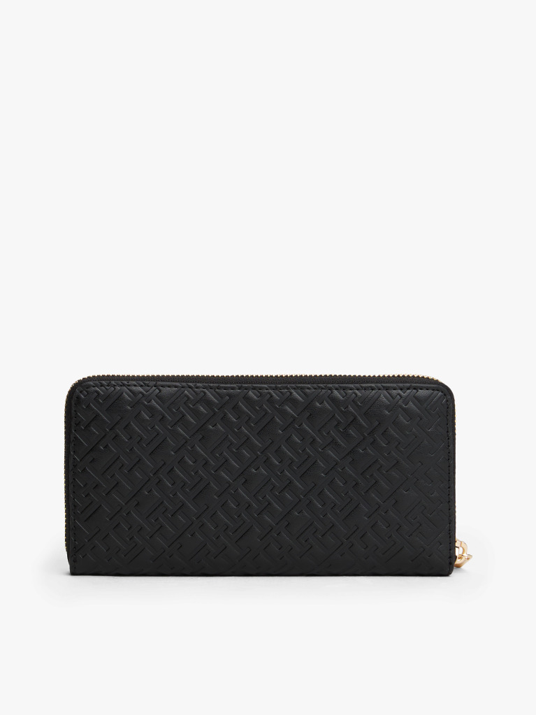 Black TH Monogram Zip-Around Wallet  Women