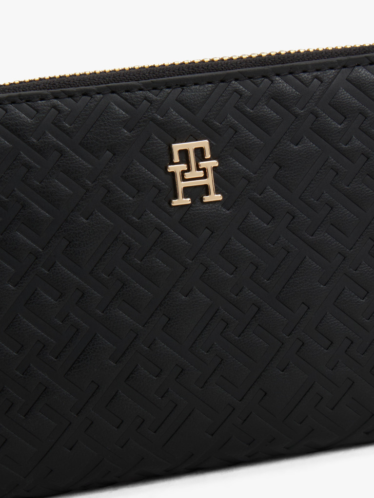 Black TH Monogram Zip-Around Wallet  Women