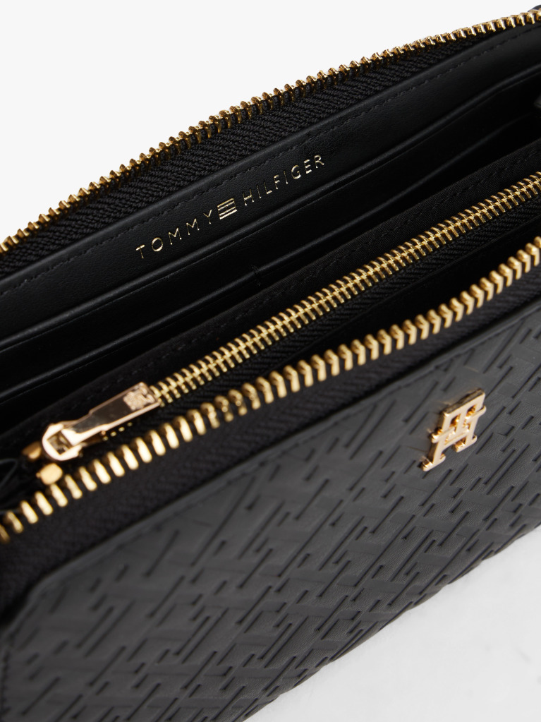Black TH Monogram Zip-Around Wallet  Women