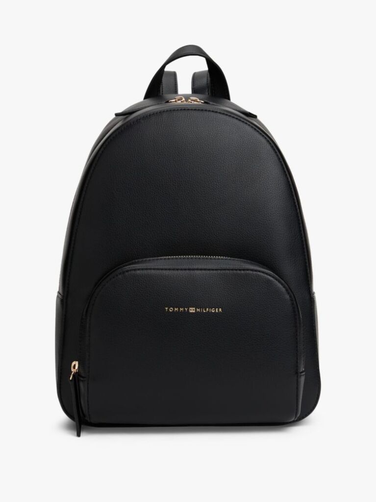 Negru Rucsac Pebble Grain Metalic Cu Logo  Femei