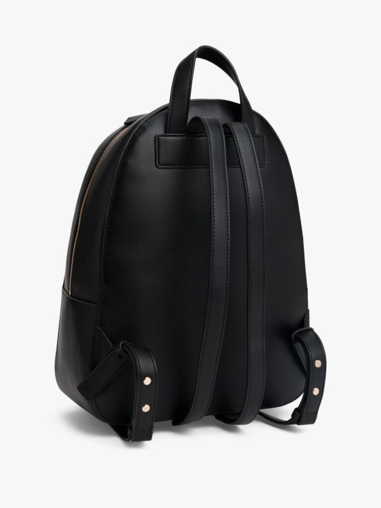 Negru Rucsac Pebble Grain Metalic Cu Logo  Femei