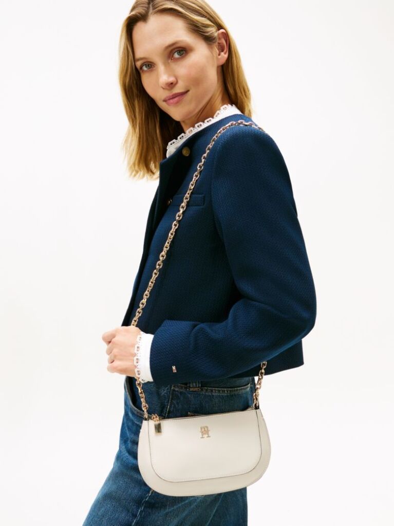Bej TH Monogram Geanta Crossbody Cu Curea Tip Lant   Femei