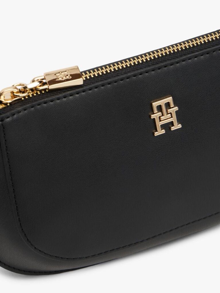 Negru TH Monogram Geanta Crossbody Cu Curea Tip Lant   Femei