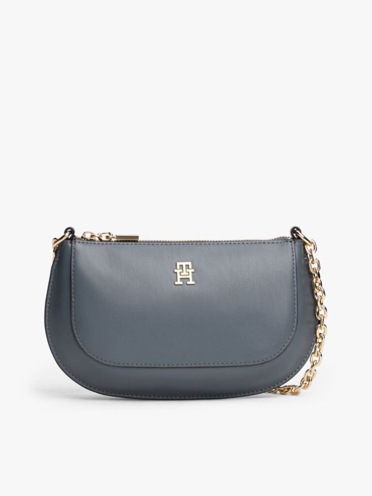 Gri TH Monogram Geanta Crossbody Cu Curea Tip Lant   Femei