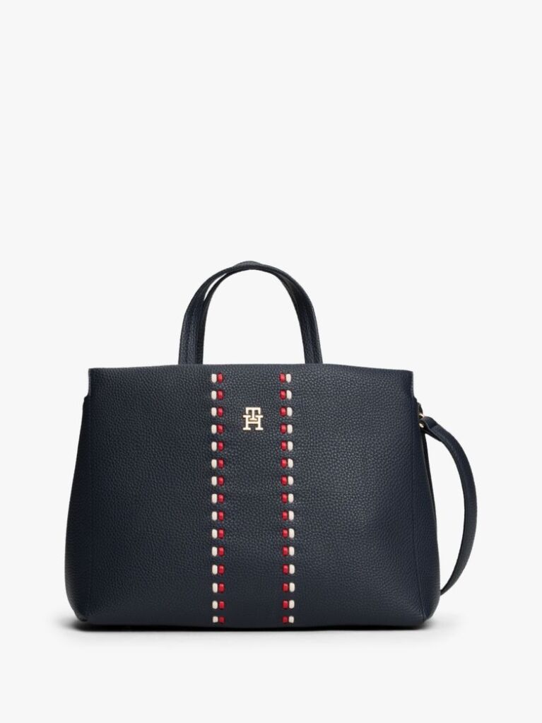 Blue Signature Tape Satchel  Women