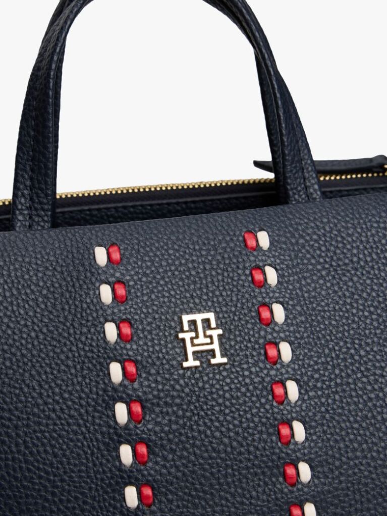 Blue Signature Tape Satchel  Women