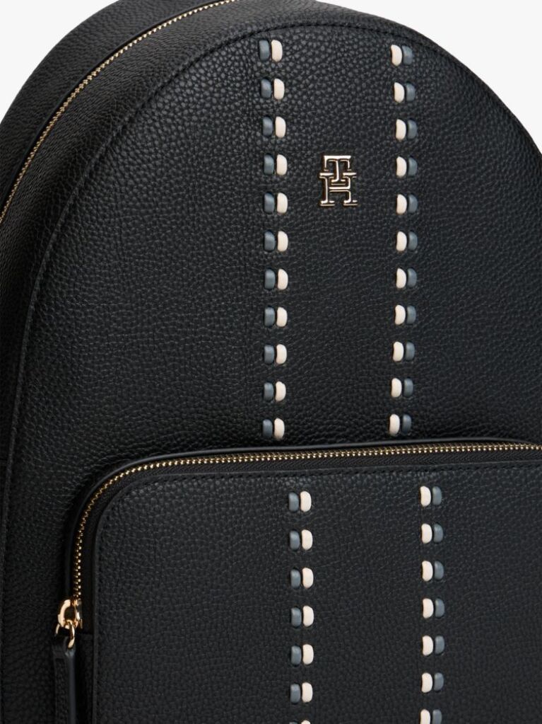 Black Tonal Signature Tape Backpack  Women