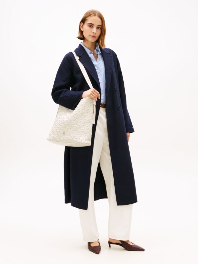 Bej TH Monogram Geanta Hobo Impletita  Femei