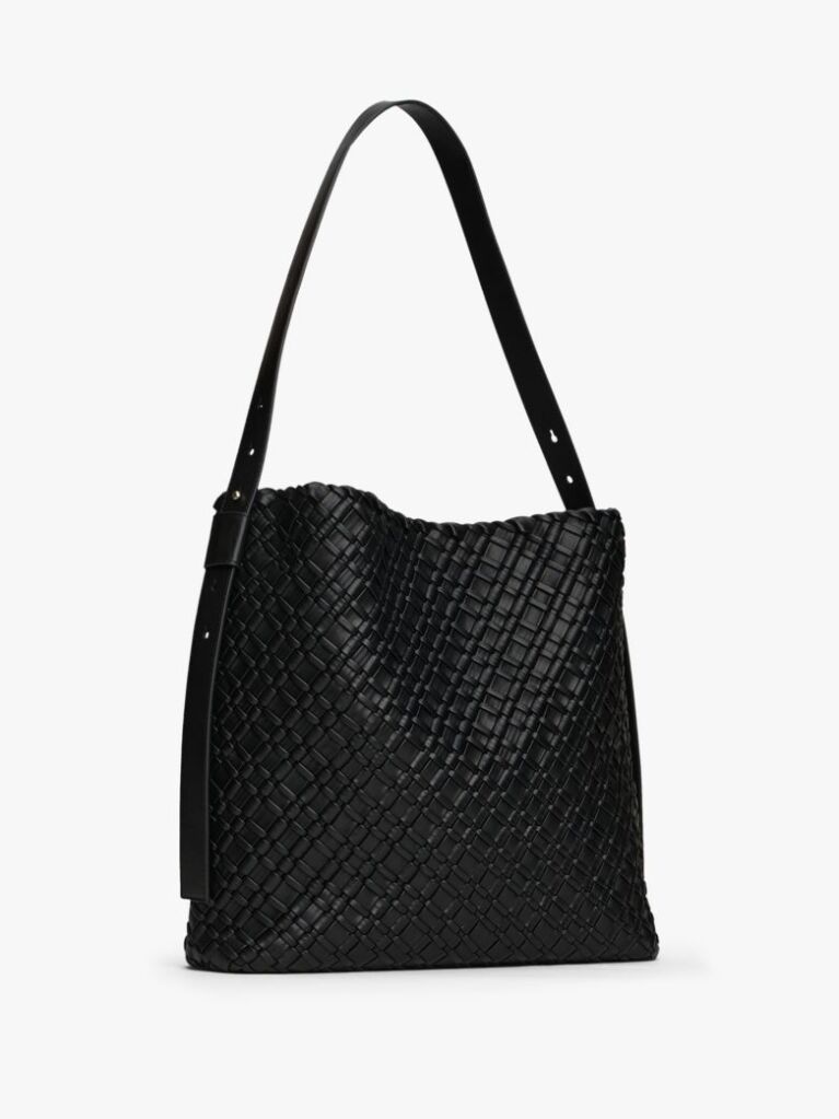 Negru TH Monogram Geanta Hobo Impletita  Femei