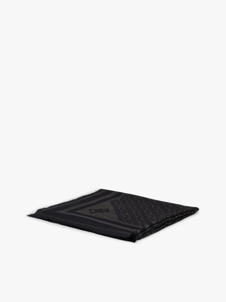 Negru TH Monogram Esarfa Din Lana  Femei
